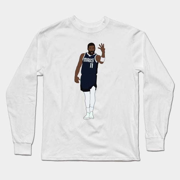 Kyrie Irving Game Winner Celebration Long Sleeve T-Shirt by whelmd